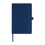 Caderno reciclado corporativo, folhas A5 pautadas Marksman® Honhua cor azul-marinho segunda vista frontal