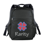 Mochilas personalizadas com acolchoado para portátil de 15'' Iconic cor preto segunda vista impressão serigrafia