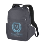 Mochilas personalizadas com acolchoado para portátil de 15'' Iconic cor cinzento-escuro vista impressão serigrafia