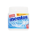 Pastilhas Mentos com frasco personalizável White Menta Suave cor branco