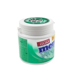 Pastilhas sem açúcar Mentos em caixa com logo White Menta Verde cor branco