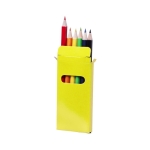 6 lápis de cor baratos, caixa personalizável de cor apelativa Pigment cor amarelo primeira vista