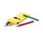6 lápis de cor baratos, caixa personalizável de cor apelativa Pigment cor amarelo sexta vista