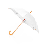 Guarda-chuva automático em poliester 190T com logo ø105 Basic cor branco primeira vista