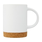 Caneca de cerâmica com base de cortiça 425 ml Contempo Cork cor branco segunda vista frontal