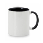 Caneca de cerâmica com asa e interior colorido 350ml Sublim Color cor preto primeira vista