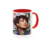 Caneca de cerâmica com asa e interior colorido 350ml Sublim Color cor vermelho sexta vista