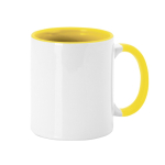 Caneca de cerâmica com asa e interior colorido 350ml Sublim Color cor amarelo primeira vista