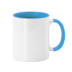 Caneca de cerâmica com asa e interior colorido 350ml Sublim Color cor azul-claro primeira vista