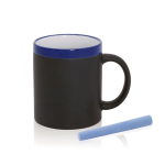 Caneca personalizada de cerâmica quadro com giz 350ml Chalk cor azul primeira vista