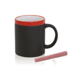 Caneca personalizada de cerâmica quadro com giz 350ml Chalk cor vermelho primeira vista