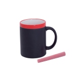 Caneca personalizada de cerâmica quadro com giz 350ml Chalk cor vermelho