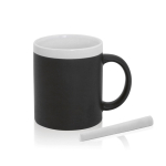 Caneca personalizada de cerâmica quadro com giz 350ml Chalk cor branco primeira vista