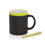 Caneca personalizada de cerâmica quadro com giz 350ml Chalk cor amarelo primeira vista