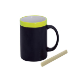 Caneca personalizada de cerâmica quadro com giz 350ml Chalk cor amarelo