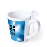 Canecas impressas com imagem circular e colher de 350ml Sublimcon vista principal