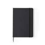 Caderno reciclado personalizado barato, folhas A5 pautadas rPET cor preto primeira vista
