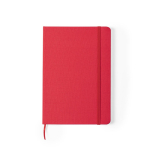 Caderno reciclado personalizado barato, folhas A5 pautadas rPET cor vermelho primeira vista