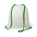 Mochila de algodão 120 g/m² com cordão colorido Color Strings cor verde primeira vista
