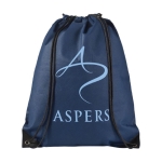 Mochila de cordas personalizada sem tecelagem 80 g/m2 Original cor azul-marinho segunda vista impressão serigrafia