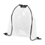 Mochila transparente com cordão colorido Transparent cor preto