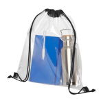 Mochila transparente com cordão colorido Transparent cor preto segunda vista