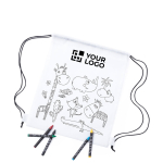 Saco-mochila de non-woven para colorir Safari vista principal
