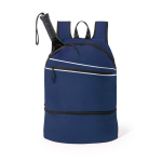 Mochila de poliéster com bolso para calçado 600D Gymfit cor azul-marinho primeira vista