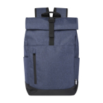 Mochila de acabamento cinza e preto, acolchoada PC de 15,6'' Fintech cor azul-marinho segunda vista frontal