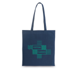 Sacos personalizados de algodão coloridos 140 g/m2 EcoColor Plus cor azul-marinho imagem com logo