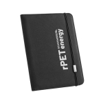 Portefólio reciclado com fecho elástico e vários bolsos Folder rPET cor preto imagem com logo