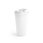Copos takeaway de plástico de parede dupla e 500ml Large cor branco