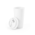 Copos takeaway de plástico de parede dupla e 500ml Large cor branco terceira vista