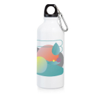 Garrafas de alumínio personalizadas com imagem 400 ml Cruiser Sublim cor branco imagem com logo