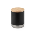 Caneca térmica de aço resistente com tampa de bambu 370ml Scandi cor preto