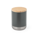 Caneca térmica de aço resistente com tampa de bambu 370ml Scandi cor cinzento-escuro