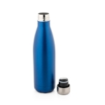 Garrafa de aço isolada a vácuo com tampa metálica 500ml Satin cor azul terceira vista