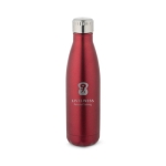 Garrafa de aço isolada a vácuo com tampa metálica 500ml Satin cor vermelho imagem com logo
