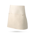 Avental de lona de algodão com três bolsos, 260 g/m2 Multipocket cor natural