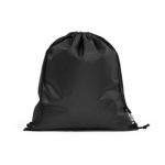 Saco-mochila promocional de plástico reciclado Urban Recycled cor preto