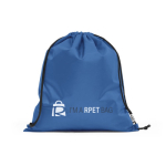 Saco-mochila promocional de plástico reciclado Urban Recycled cor azul real imagem com logo