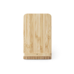 Carregador com suporte para telemóvel e porta-lápis em bambu Desk cor natural primeira vista