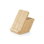 Carregador com suporte para telemóvel e porta-lápis em bambu Desk cor natural