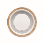 Garrafa de vidro com tampa de bambu e pega 500ml Crystal Geneve cor transparente