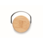 Garrafas personalizadas térmicas mate com detalhe bambu 750ml Clip Med cor prateado mate