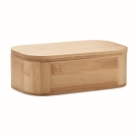 Lancheira grande de bambu com separador removível 1L Bali Large cor madeira segunda vista