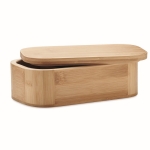 Lancheira grande de bambu com separador removível 1L Bali Large cor madeira terceira vista