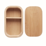 Lancheira grande de bambu com separador removível 1L Bali Large cor madeira sétima vista
