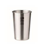 Copo de aço inoxidável de 350ml gravado com o logotipo Picnic cor prateado mate vista principal