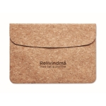 Bolsa para portátil com aba de fecho magnético 14'' Cork cor bege segunda vista principal